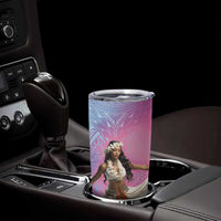 Woman Polynesian Tattoos Tumbler Cup Tropical Flower - Sweets Vibrant Color