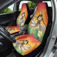 Woman Polynesian Tattoos Car Seat Cover Tropical Flower - Vibrant Hot Color LT03 - Polynesian Pride