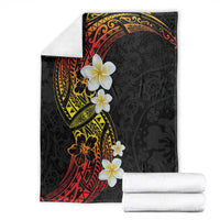 Plumeria Blanket Polynesian Tribal Frangipani Sunset