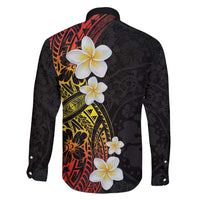 Plumeria Family Matching Off Shoulder Maxi Dress and Hawaiian Shirt Polynesian Tribal Frangipani Sunset LT03 - Polynesian Pride