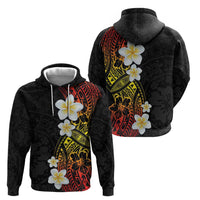 Plumeria Hoodie Polynesian Tribal Frangipani Sunset