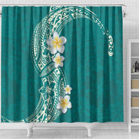 Plumeria Shower Curtain Polynesian Tribal Frangipani Teal LT03 - Polynesian Pride