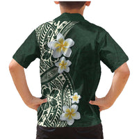 Plumeria Family Matching Mermaid Dress and Hawaiian Shirt Polynesian Tribal Frangipani Green LT03 - Polynesian Pride