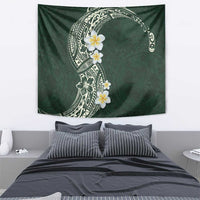 Plumeria Tapestry Polynesian Tribal Frangipani Green