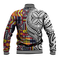 Niue Hiapo and Maori Decoration Tattoos Baseball Jacket LT03 - Polynesian Pride