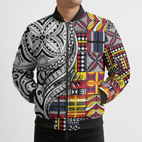 Niue Hiapo and Maori Decoration Tattoos Bomber Puffer Jacket - Polynesian Pride