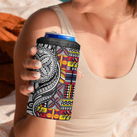 Niue Hiapo and Maori Decoration Tattoos 4 in 1 Can Cooler Tumbler - Polynesian Pride