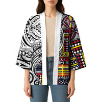 Niue Hiapo and Maori Decoration Tattoos Kimono - Polynesian Pride