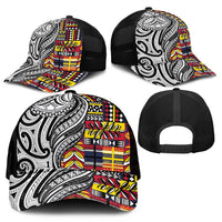 Niue Hiapo and Maori Decoration Tattoos Mesh Trucker Cap LT03 - Polynesian Pride