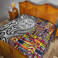 Niue Hiapo and Maori Decoration Tattoos Quilt - Polynesian Pride