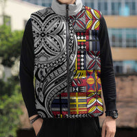 Niue Hiapo and Maori Decoration Tattoos Sleeveless Puffer Jacket - Polynesian Pride