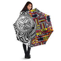 Niue Hiapo and Maori Decoration Tattoos Umbrella - Polynesian Pride