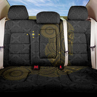 Niue Polynesian Hiapo Tattoo Art Back Car Seat Cover Half Style Black Gold Color - Polynesian Pride