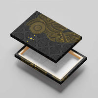 Niue Polynesian Hiapo Tattoo Art Canvas Wall Art Half Style Black Gold Color - Polynesian Pride
