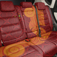 Niue Polynesian Hiapo Tattoo Art Back Car Seat Cover Half Style Red Yellow Color - Polynesian Pride