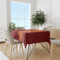 Niue Polynesian Hiapo Tattoo Art Tablecloth Half Style Red Yellow Color - Polynesian Pride