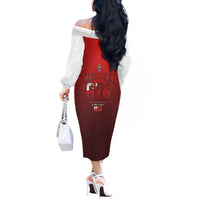 Mate Ma'a Tonga Rugby Off The Shoulder Long Sleeve Dress Six Seven Six to The World