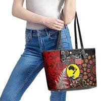 Aotearoa and Australia Toitu Te Tiriti Leather Tote Bag Honour the Treaty - Te Tiriti Is Us LT03 - Polynesian Pride