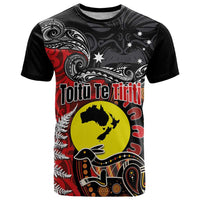 Aotearoa and Australia Toitu Te Tiriti T Shirt Honour the Treaty - Te Tiriti Is Us LT03 Black - Polynesian Pride