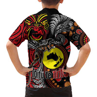 Aotearoa and Australia Toitu Te Tiriti Family Matching Long Sleeve Bodycon Dress and Hawaiian Shirt Honour the Treaty - Stand Together Stand Stronger LT03 - Polynesian Pride