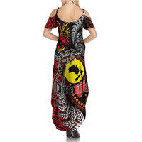 Aotearoa and Australia Toitu Te Tiriti Family Matching Summer Maxi Dress and Hawaiian Shirt Honour the Treaty - Stand Together Stand Stronger LT03 - Polynesian Pride