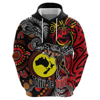 Aotearoa and Australia Toitu Te Tiriti Zip Hoodie Honour the Treaty - Stand Together Stand Stronger