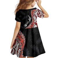 Aotearoa Maori Stylized Koru - Silver Ferns Family Matching Mermaid Dress and Hawaiian Shirt LT03 - Polynesian Pride