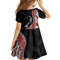 Aotearoa Maori Stylized Koru - Silver Ferns Family Matching Off Shoulder Maxi Dress and Hawaiian Shirt LT03 - Polynesian Pride