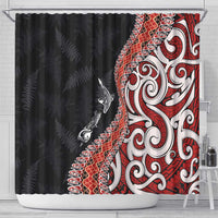 Aotearoa Maori Stylized Koru - Silver Ferns Shower Curtain LT03 - Polynesian Pride