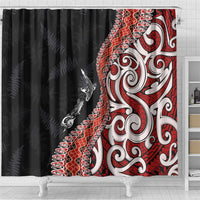 Aotearoa Maori Stylized Koru - Silver Ferns Shower Curtain LT03 - Polynesian Pride