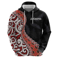 Aotearoa Maori Stylized Koru - Silver Ferns Zip Hoodie