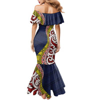 Aotearoa and Niue Family Matching Mermaid Dress and Hawaiian Shirt Hiapo Maori Stylized Koru LT03 - Polynesian Pride