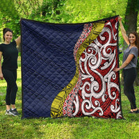 Aotearoa and Niue Quilt Hiapo Maori Stylized Koru