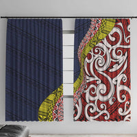 Aotearoa and Niue Window Curtain Hiapo Maori Stylized Koru