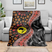 Aotearoa and Australia Blanket Maori Koru Ferns With Aboriginal Kangaroo