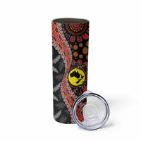 Aotearoa and Australia Skinny Tumbler Maori Koru Ferns With Aboriginal Kangaroo LT03 - Polynesian Pride