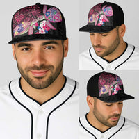 Hawaiian Couple Turtles Honi Baseball Net Cap Polynesian Art Motifs and Hibiscus Black Red Color LT03 - Polynesian Pride