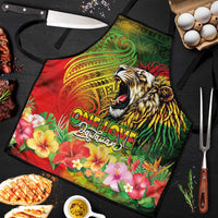 Hawaiian Reggae Apron Jawaiian One Love-Tribal Tatoos and Rastafari Lion - Polynesian Pride