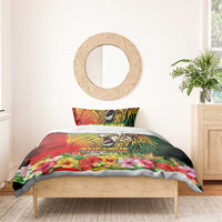 Hawaiian Reggae Bedding Set Jawaiian One Love-Tribal Tatoos and Rastafari Lion - Polynesian Pride