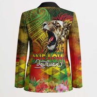 Hawaiian Reggae Blazer Jawaiian One Love-Tribal Tatoos and Rastafari Lion - Polynesian Pride