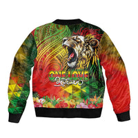 Hawaiian Reggae Bomber Jacket Jawaiian One Love-Tribal Tatoos and Rastafari Lion LT03 - Polynesian Pride