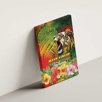 Hawaiian Reggae Canvas Wall Art Jawaiian One Love-Tribal Tatoos and Rastafari Lion - Polynesian Pride