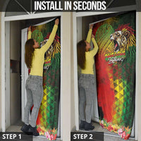 Hawaiian Reggae Door Cover Jawaiian One Love-Tribal Tatoos and Rastafari Lion - Polynesian Pride