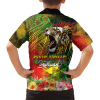 Hawaiian Reggae Hawaiian Shirt Jawaiian One Love-Tribal Tatoos and Rastafari Lion - Polynesian Pride