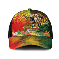 Hawaiian Reggae Mesh Trucker Cap Jawaiian One Love-Tribal Tatoos and Rastafari Lion LT03 One Size Black Multicolor - Polynesian Pride
