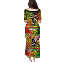 Hawaiian Reggae Puletasi Jawaiian One Love-Tribal Tatoos and Rastafari Lion - Polynesian Pride