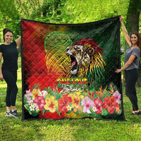 Hawaiian Reggae Quilt Jawaiian One Love-Tribal Tatoos and Rastafari Lion - Polynesian Pride
