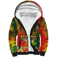 Hawaiian Reggae Sherpa Hoodie Jawaiian One Love-Tribal Tatoos and Rastafari Lion - Polynesian Pride