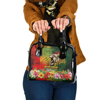 Hawaiian Reggae Shoulder Handbag Jawaiian One Love-Tribal Tatoos and Rastafari Lion - Polynesian Pride