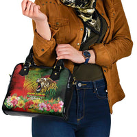 Hawaiian Reggae Shoulder Handbag Jawaiian One Love-Tribal Tatoos and Rastafari Lion - Polynesian Pride